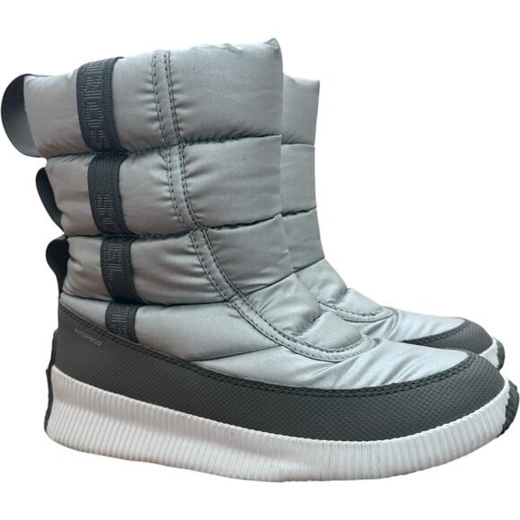Sorel Women's Out N About Mid Puffy Boots In Silver Size 8 - Picture 1 of 14